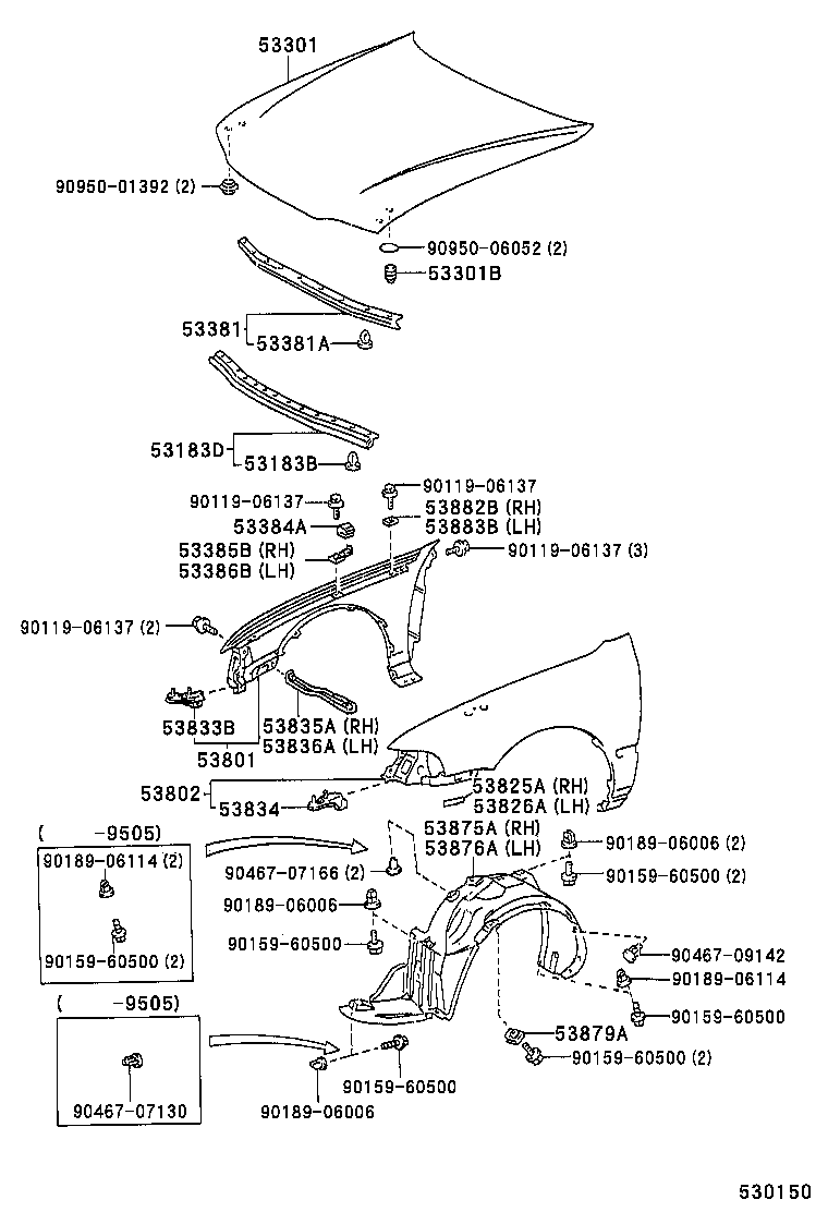 53802-1E620 FENDER SUB-ASSY, FRONT LH product image
