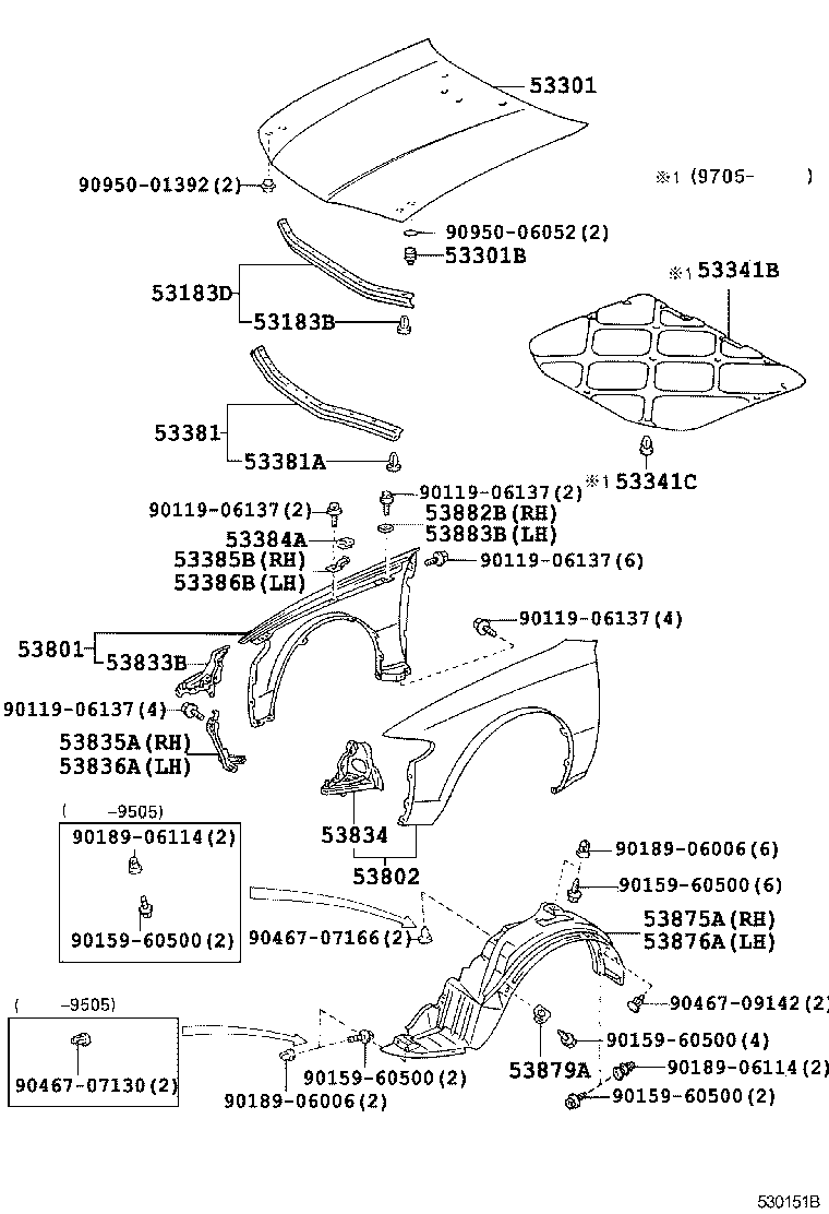 53802-1E720 FENDER SUB-ASSY, FRONT LH product image