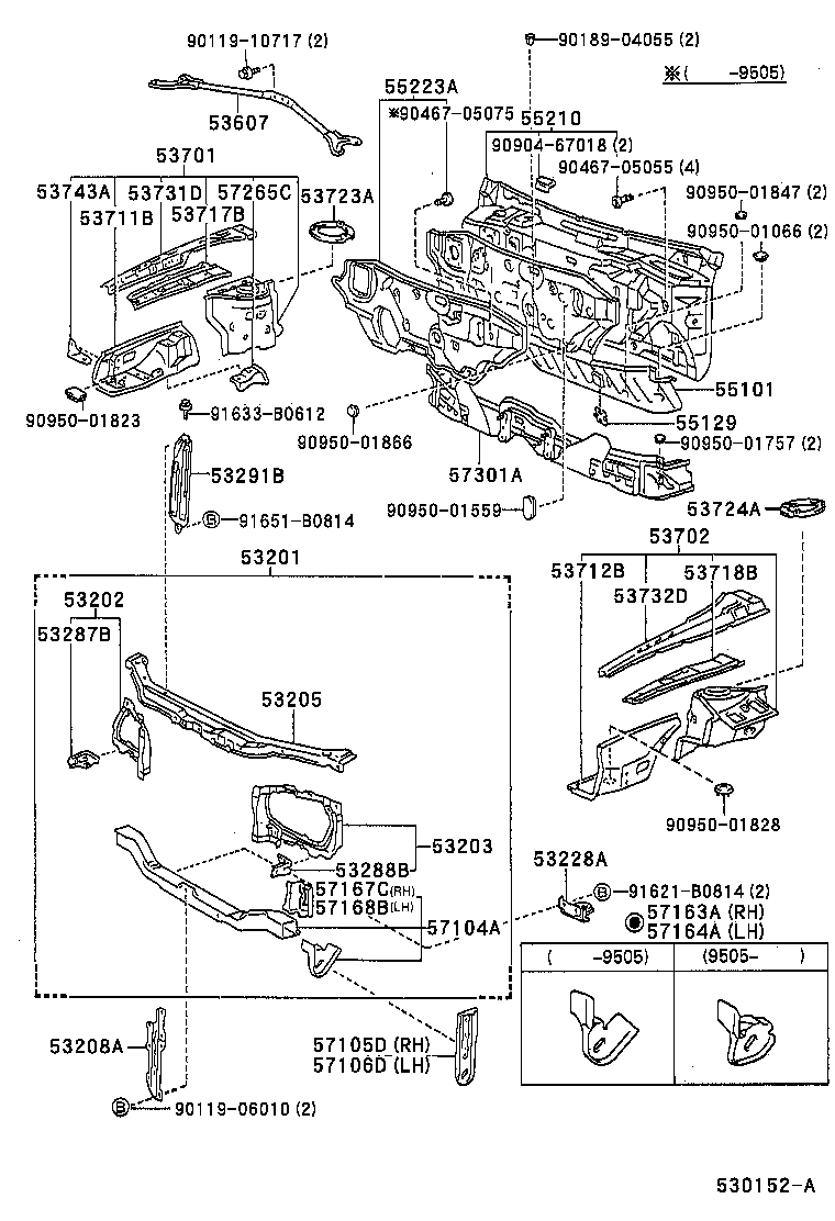 53607-12030 BRACE SUB-ASSY, FRONT SUSPENSION UPPER TO COWL, RH product image