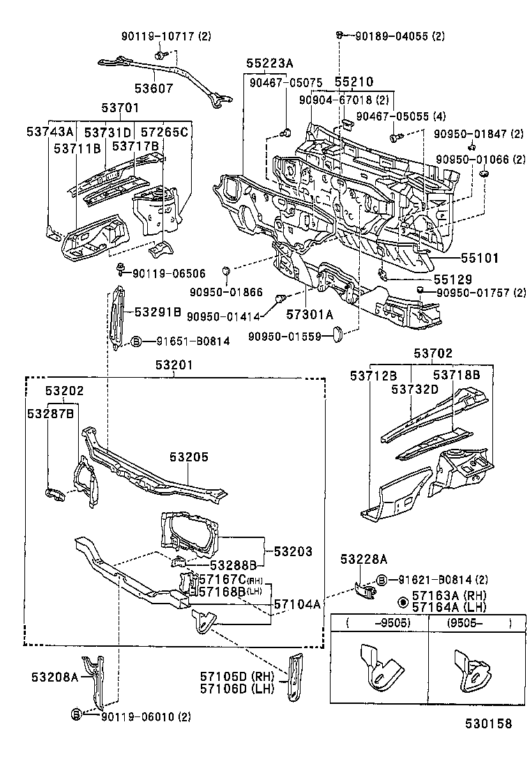 53203-12290 SUPPORT SUB-ASSY, RADIATOR, LH product image