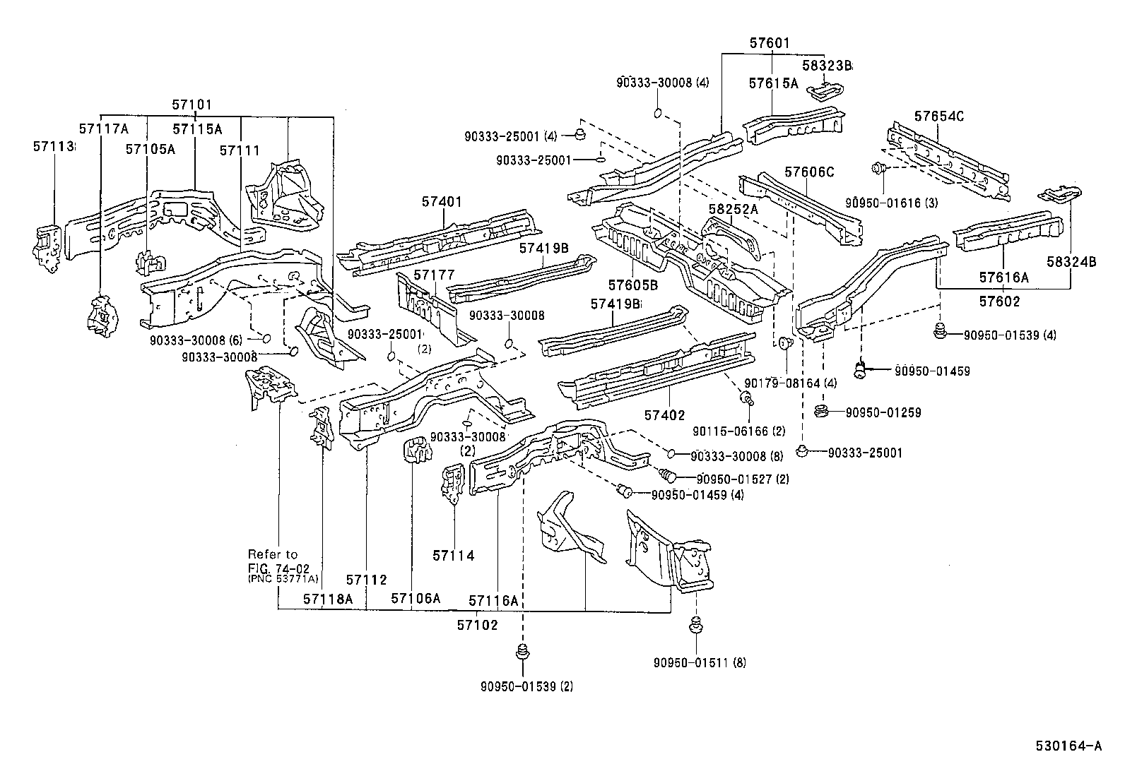 57103-06010 CROSSMENBER SUB-ASSY, FLOOR, NO.3 product image