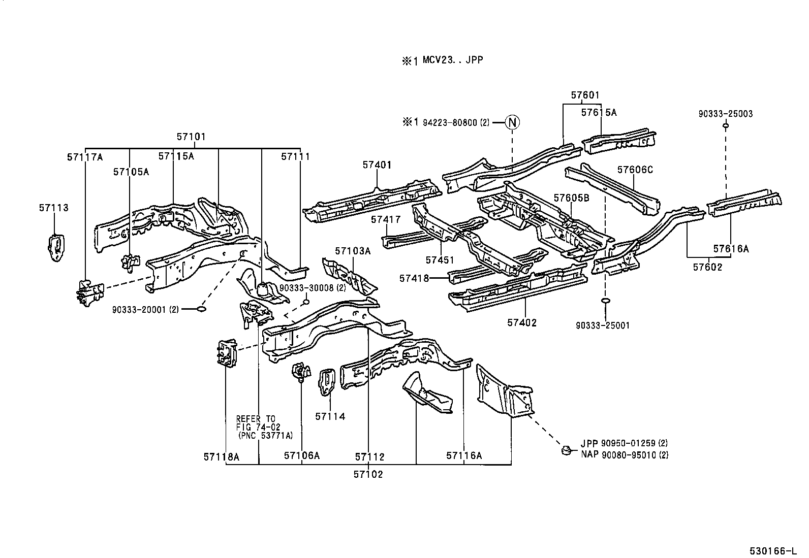 Toyota 57106-33020 PLATE SUB-ASSY, FRONT SIDE MEMBER, LH