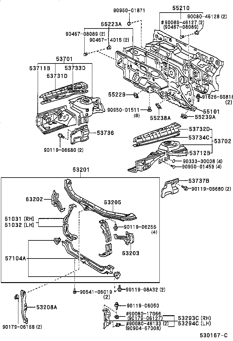 55101-07040 PANEL SUB-ASSY, DASH product image
