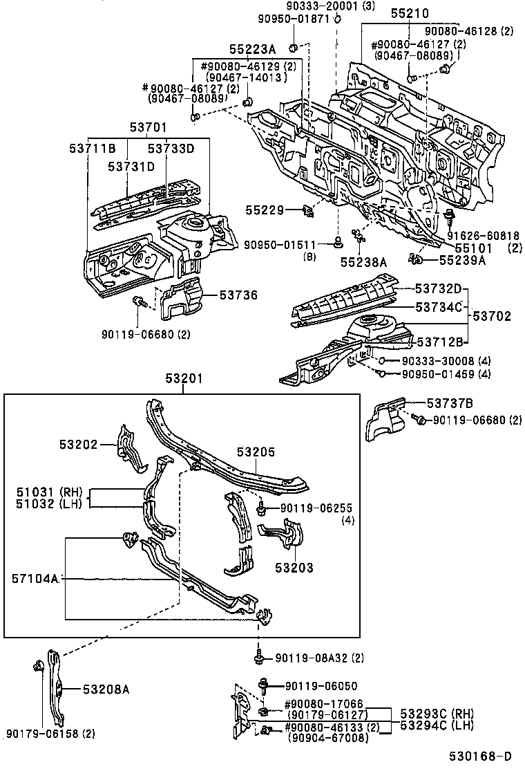 53701-06042 APRON SUB-ASSY, FRONT FENDER, RH product image