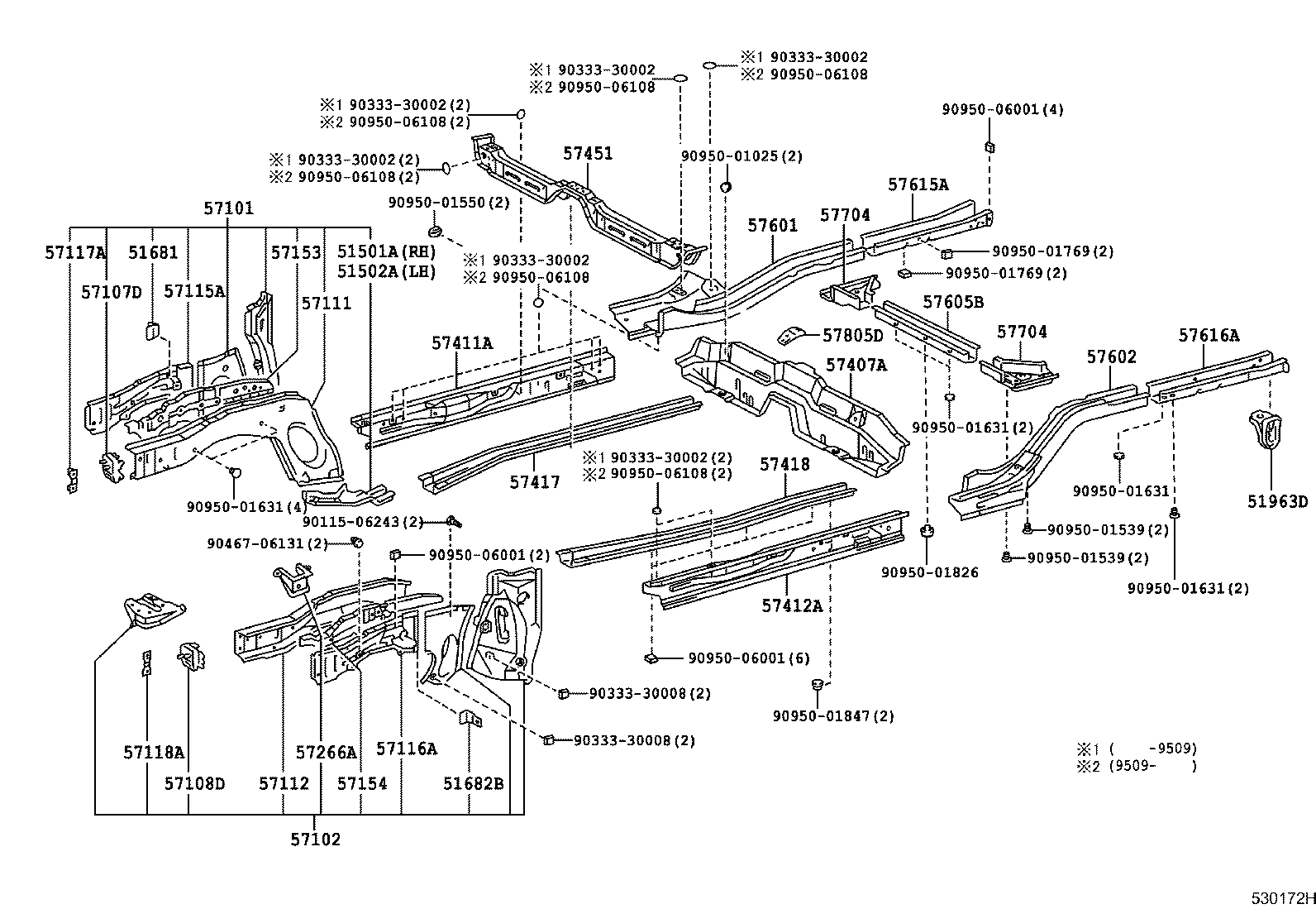 57125-12110 REINFORCE SUB-ASSY, FRONT BUMPER MOUNTING, RH product image