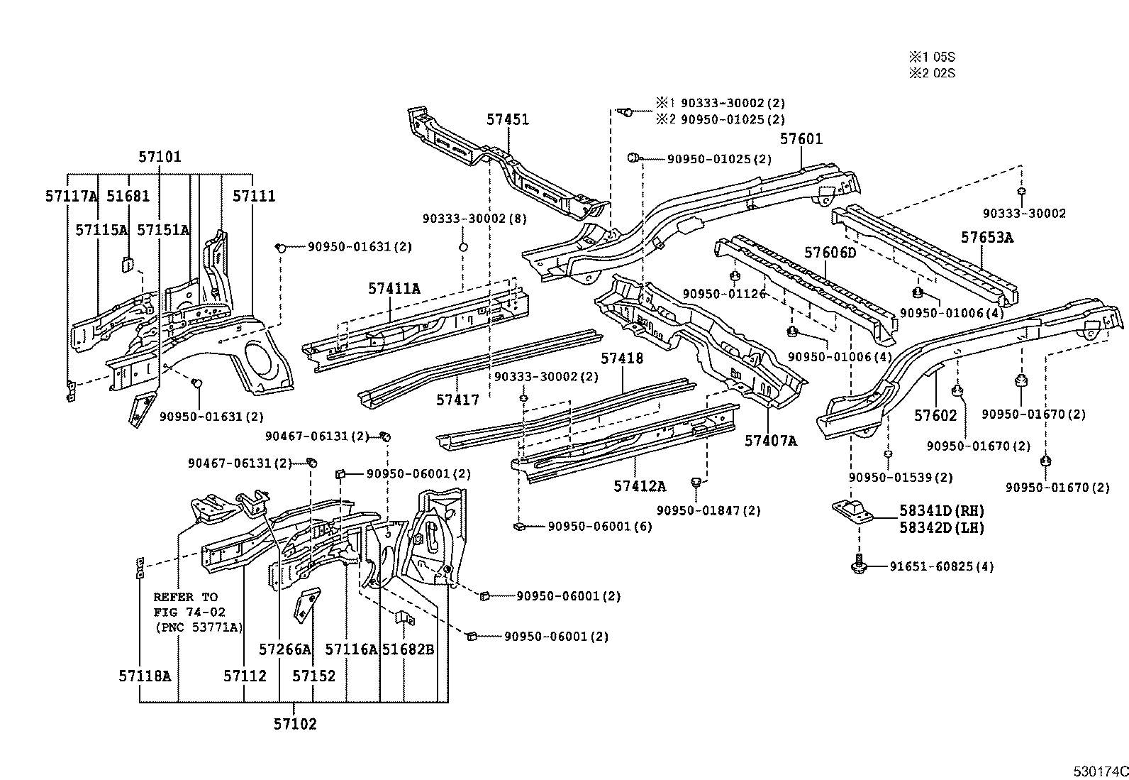 57125-12110 REINFORCE SUB-ASSY, FRONT BUMPER MOUNTING, RH product image