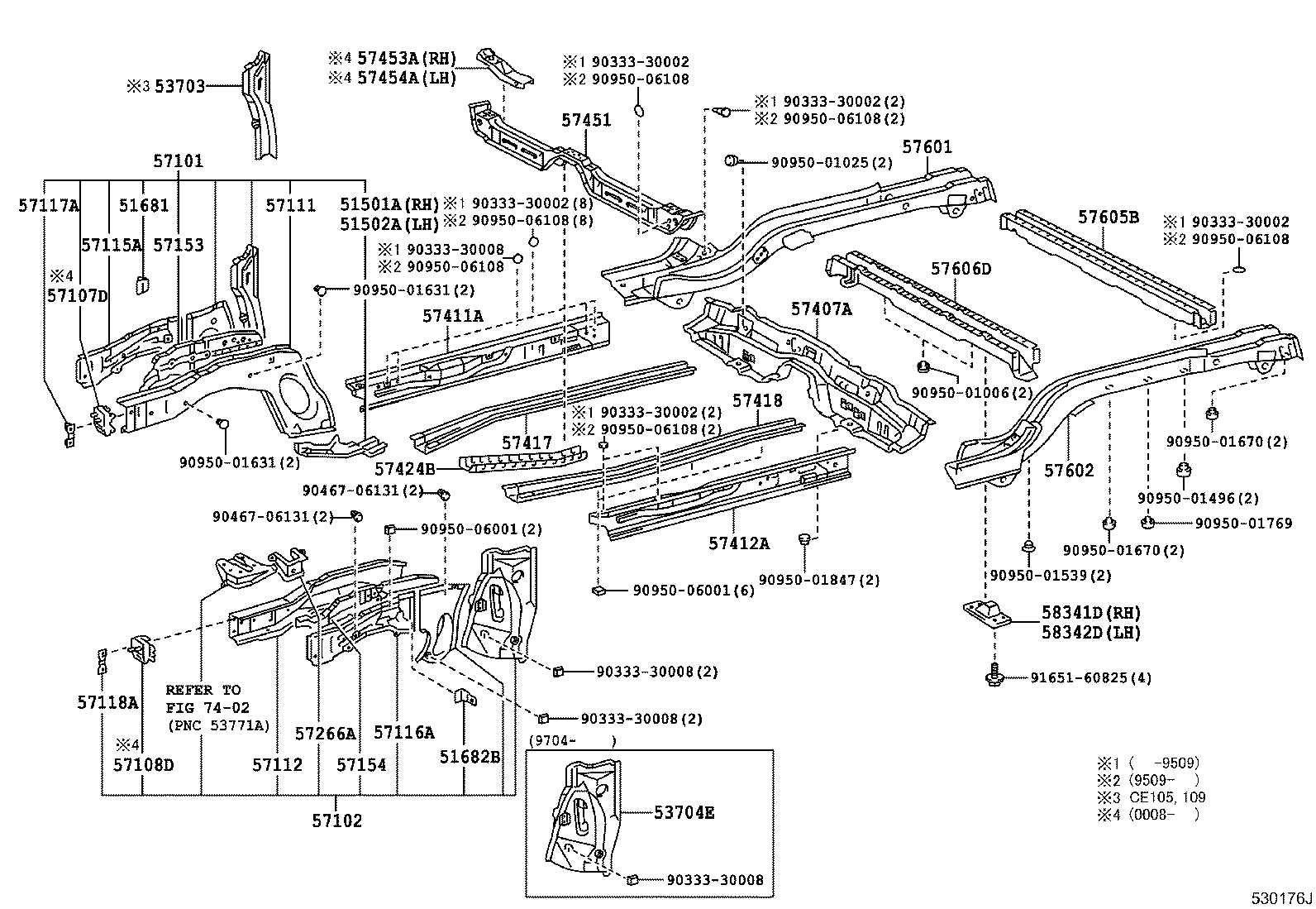57125-12110 REINFORCE SUB-ASSY, FRONT BUMPER MOUNTING, RH product image
