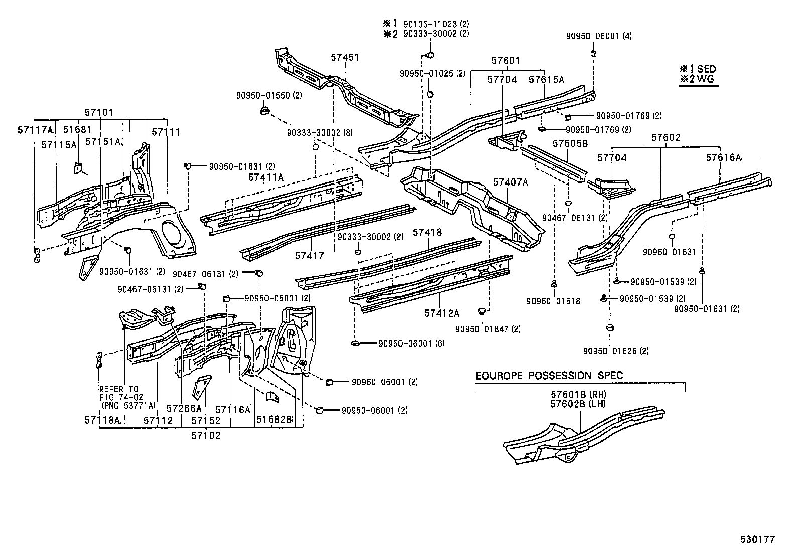 51096-12040 HOOK, TRANSPORT, REAR LH product image