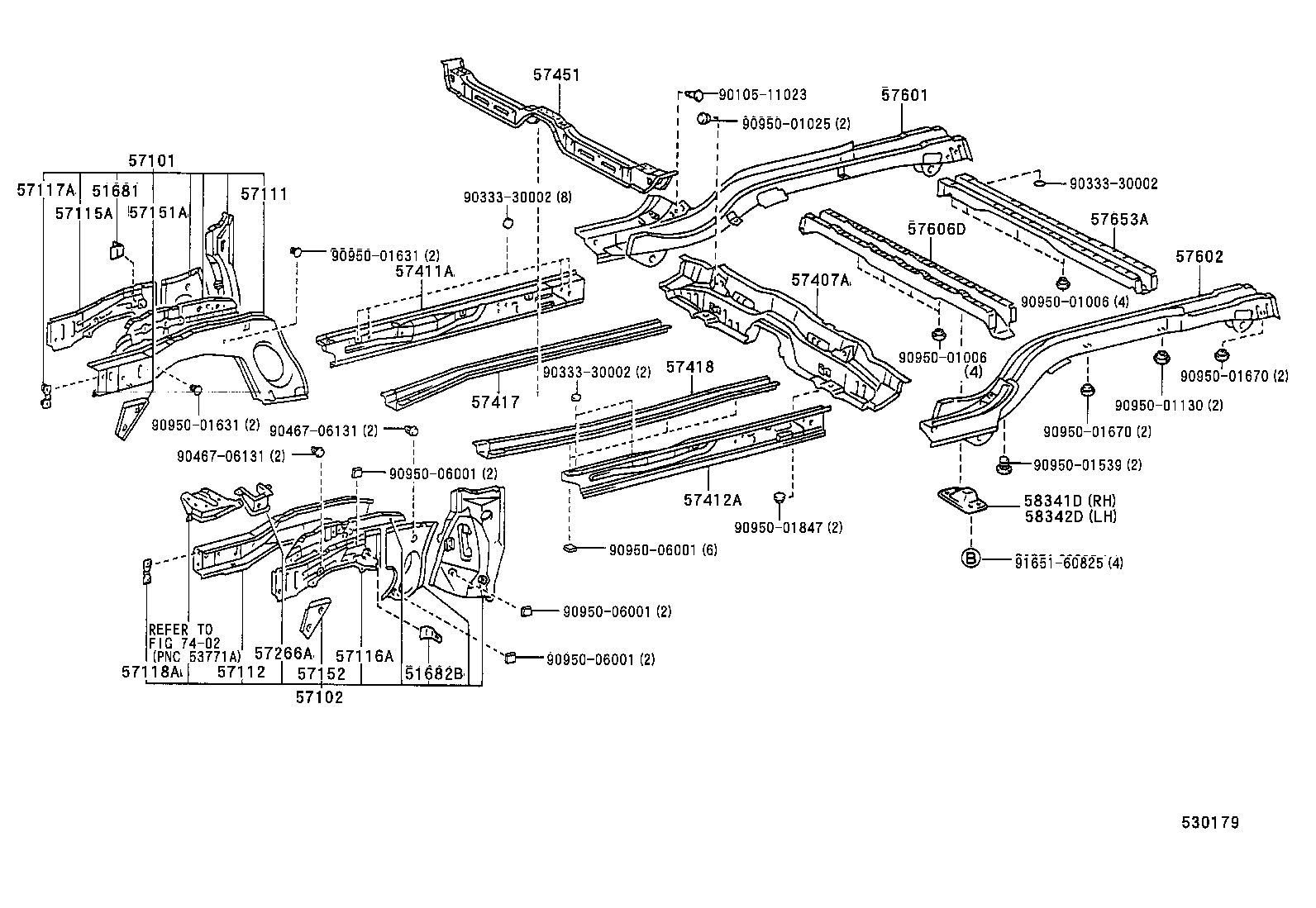 51096-12040 HOOK, TRANSPORT, REAR LH product image