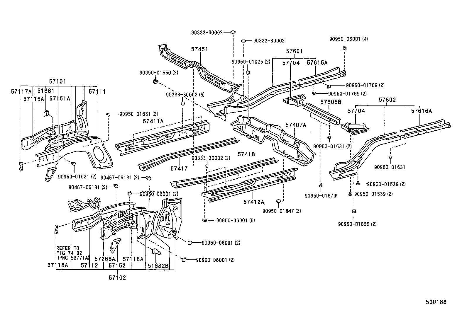57017-12040 REINFORCEMENT, FRONT SIDE MEMBER, NO.2 LH product image