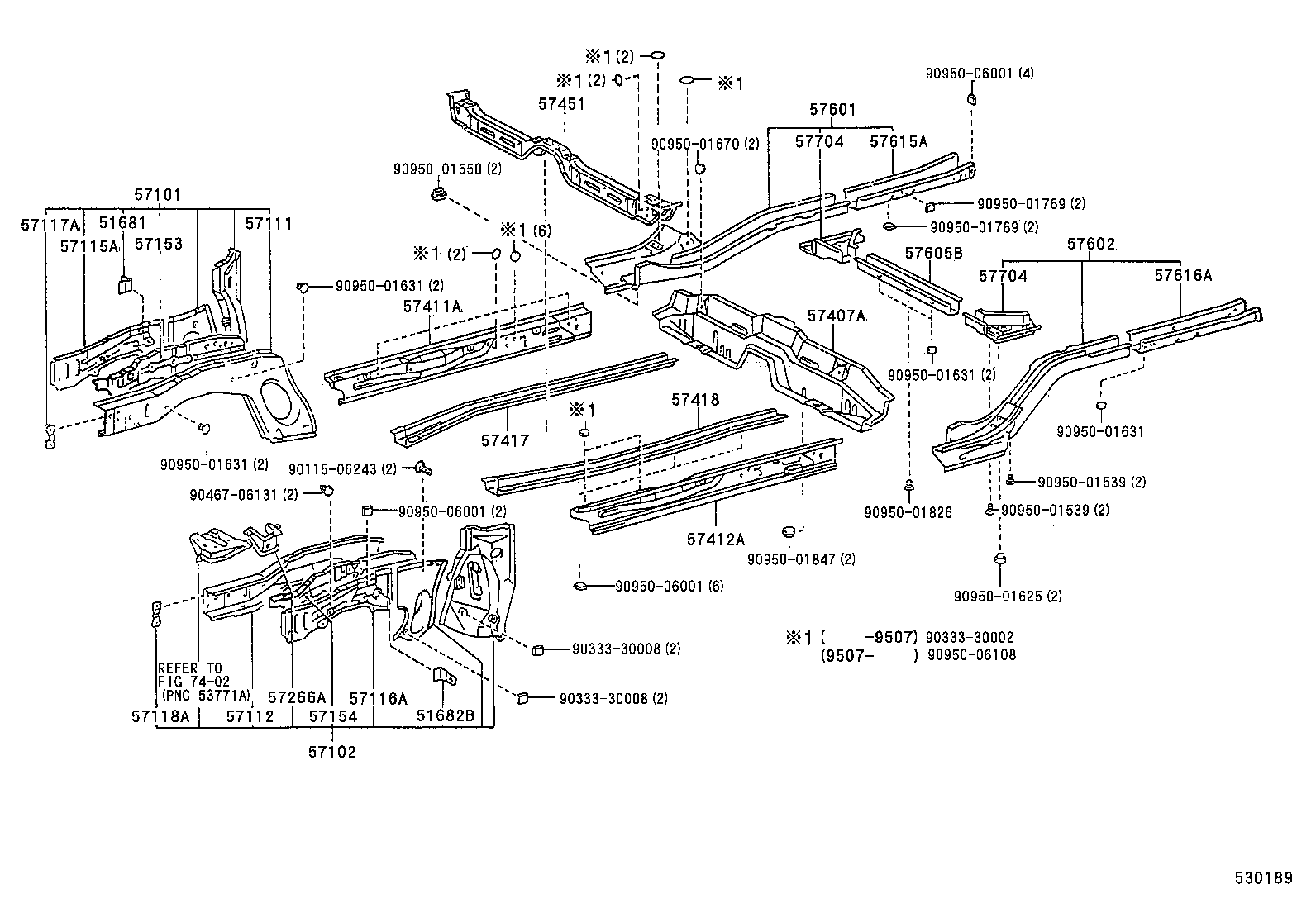 57017-12040 REINFORCEMENT, FRONT SIDE MEMBER, NO.2 LH product image