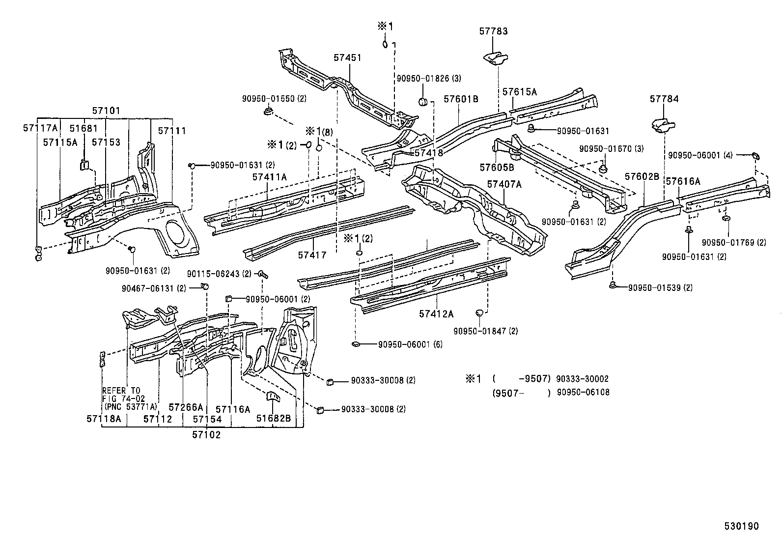 57017-12040 REINFORCEMENT, FRONT SIDE MEMBER, NO.2 LH product image
