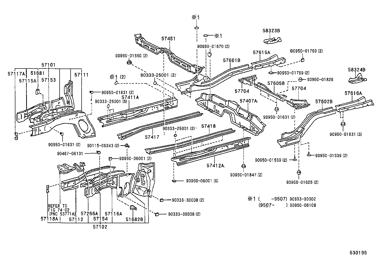 57402-12480 MEMBER, FLOOR SIDE, INNER LH product image