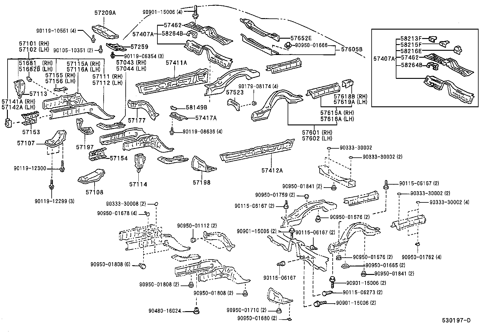 57017-50021 EXTENSION, FRONT SIDE MEMBER, LH product image