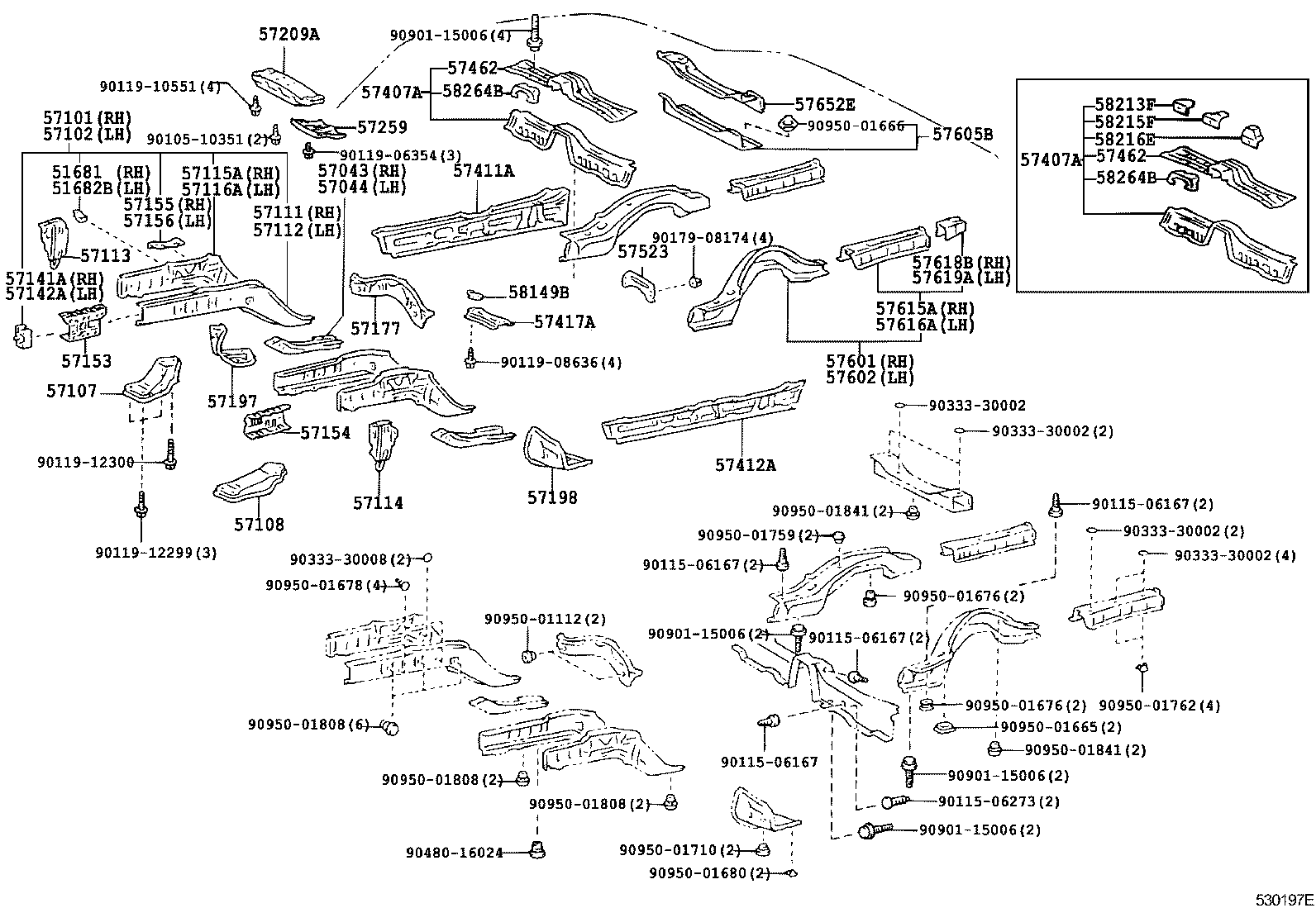 Toyota 57156-50010 REINFORCEMENT, FRONT SIDE MEMBER, NO.3, LH