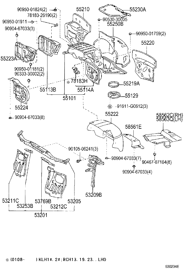 53211-26040 SUPPORT, RADIATOR, RH product image