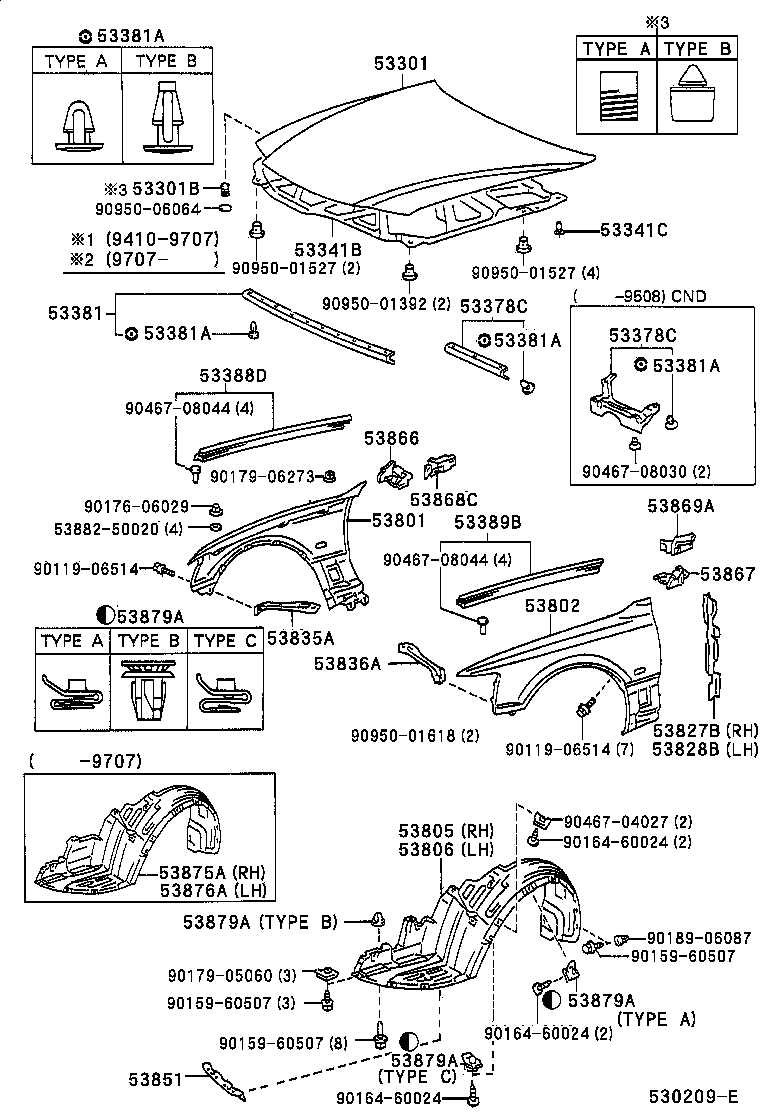Toyota 53802-50040 FENDER SUB-ASSY, FRONT LH