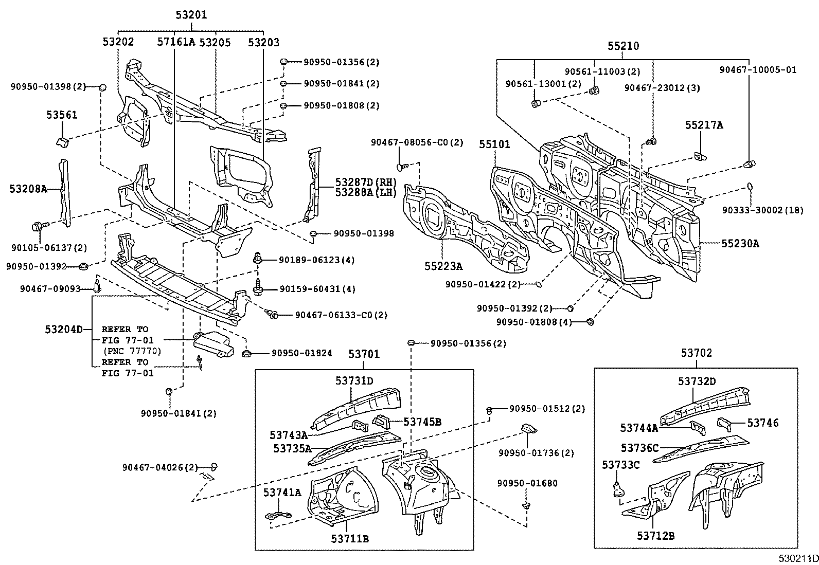53701-50120 APRON SUB-ASSY, FRONT FENDER, RH product image
