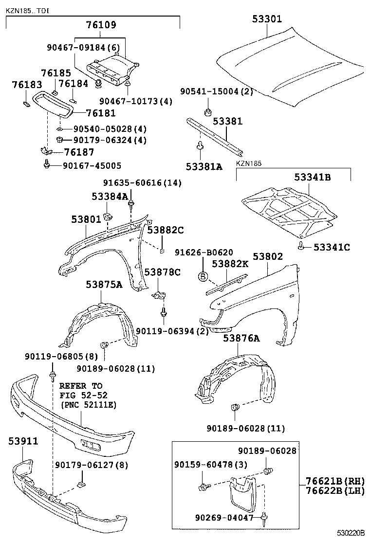 53802-35170 FENDER SUB-ASSY, FRONT LH product image