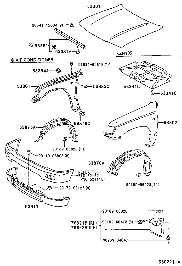 53811-35120 FENDER SUB-ASSY, FRONT RH product image