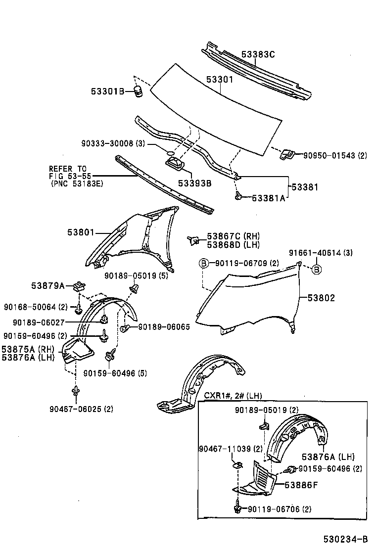 53802-28030 FENDER SUB-ASSY, FRONT LH product image