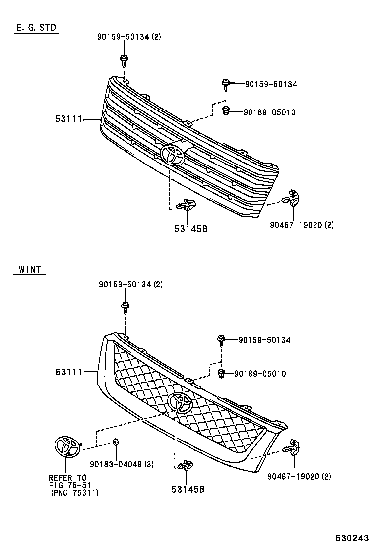 53114-26010 GRILLE, RADIATOR, INNER product image