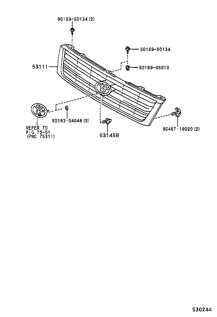 53114-26010 GRILLE, RADIATOR, INNER product image