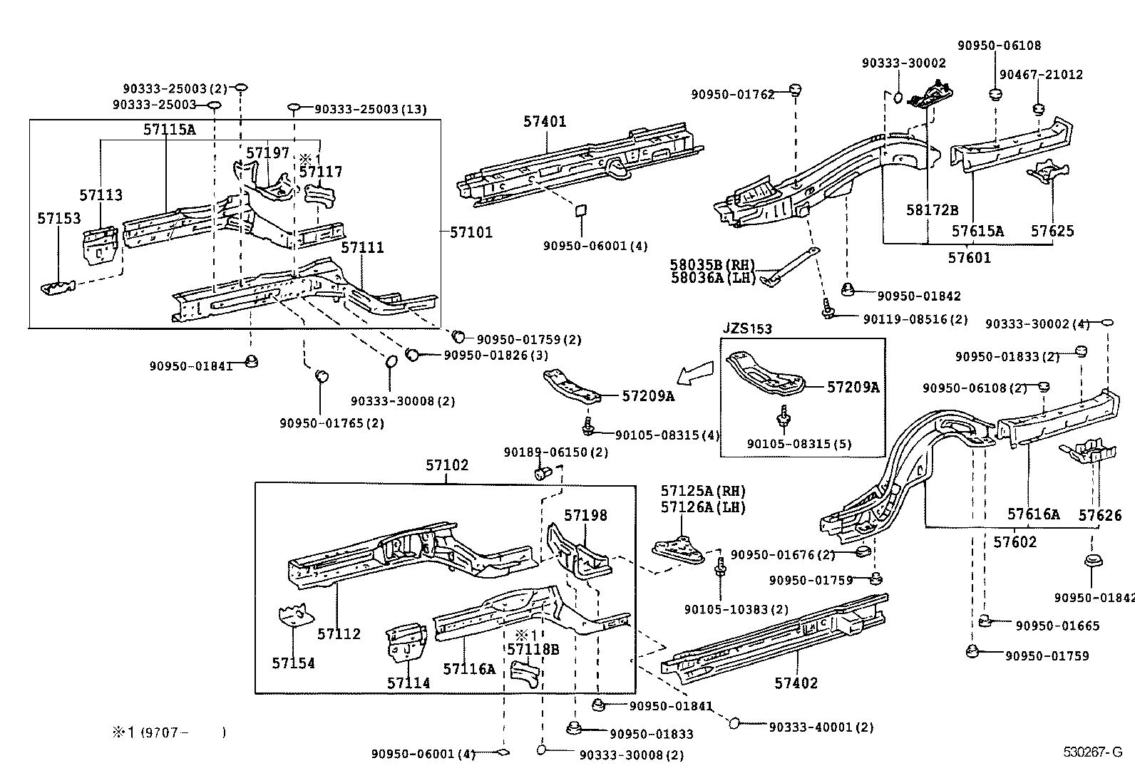 57601-30902 MEMBER SUB-ASSY, REAR FLOOR SIDE, RH product image