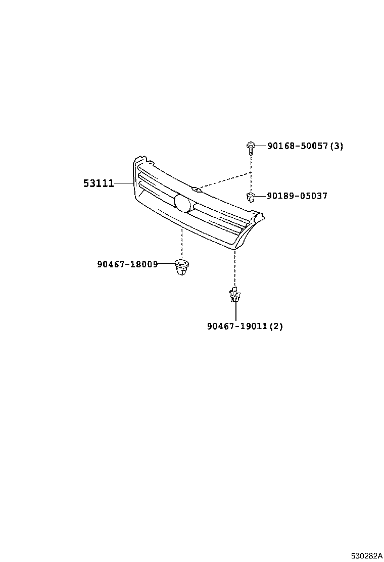53101-13090 GRILLE, RADIATOR product image