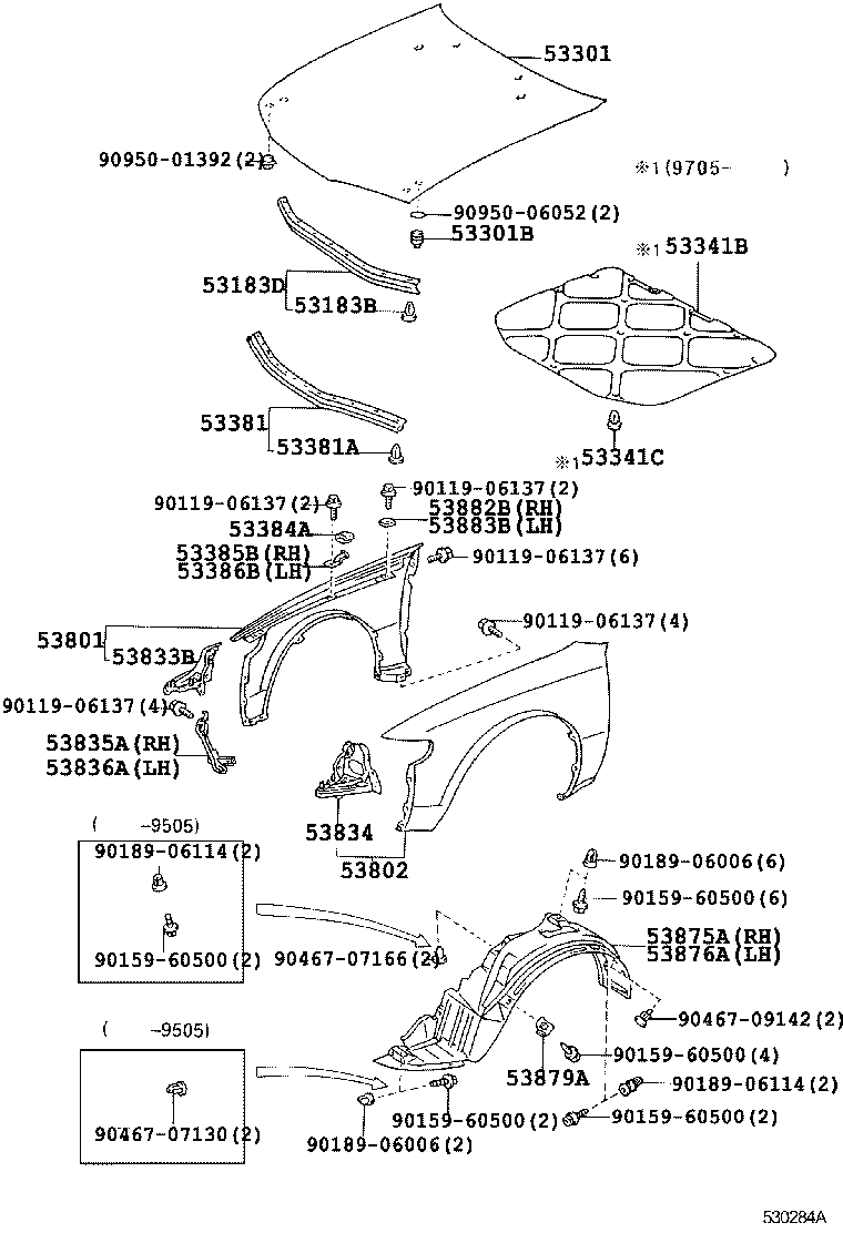 53802-1E720 FENDER SUB-ASSY, FRONT LH product image