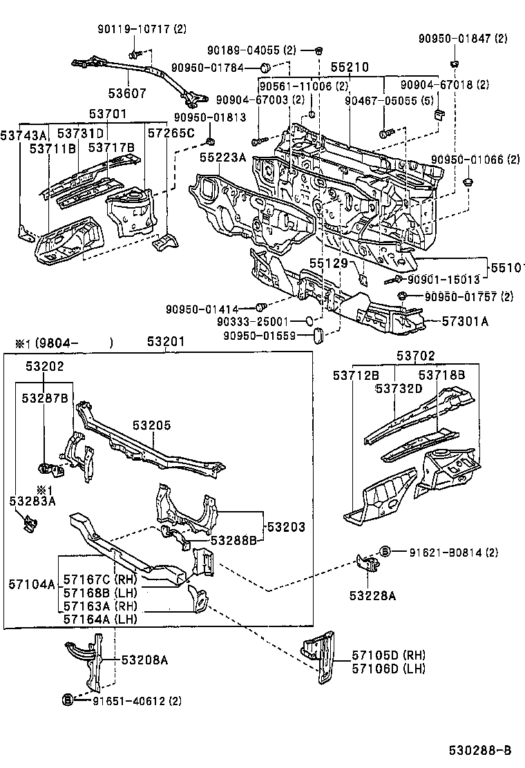 53208-12460 SUPPORT SUB-ASSY, HOOD LOCK product image