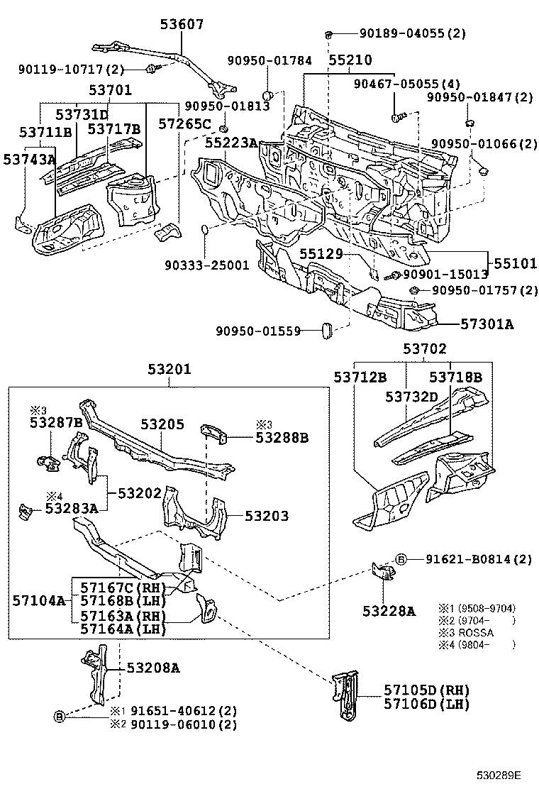 53208-13030 SUPPORT SUB-ASSY, HOOD LOCK product image