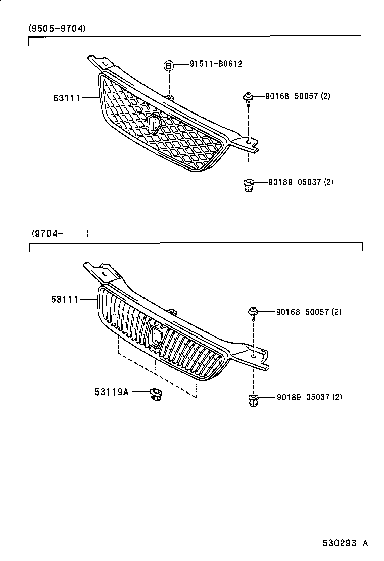 53111-1A290 GRILLE, RADIATOR product image