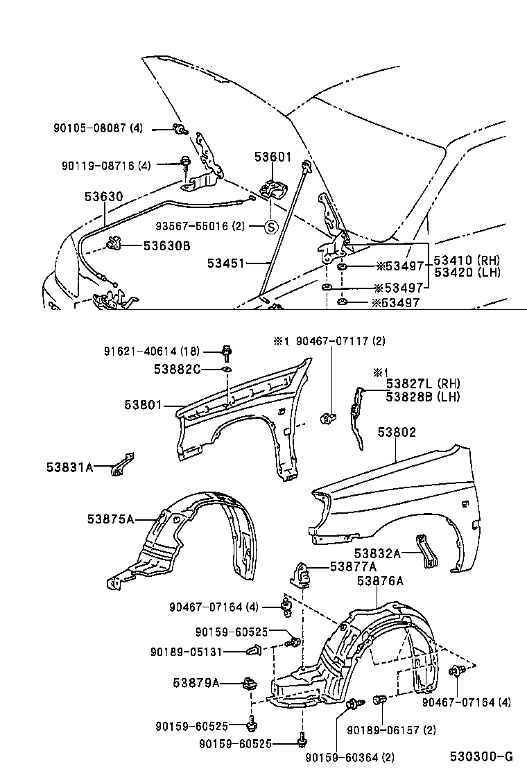 53440-46010 ROD, HOOD SUPPORT product image