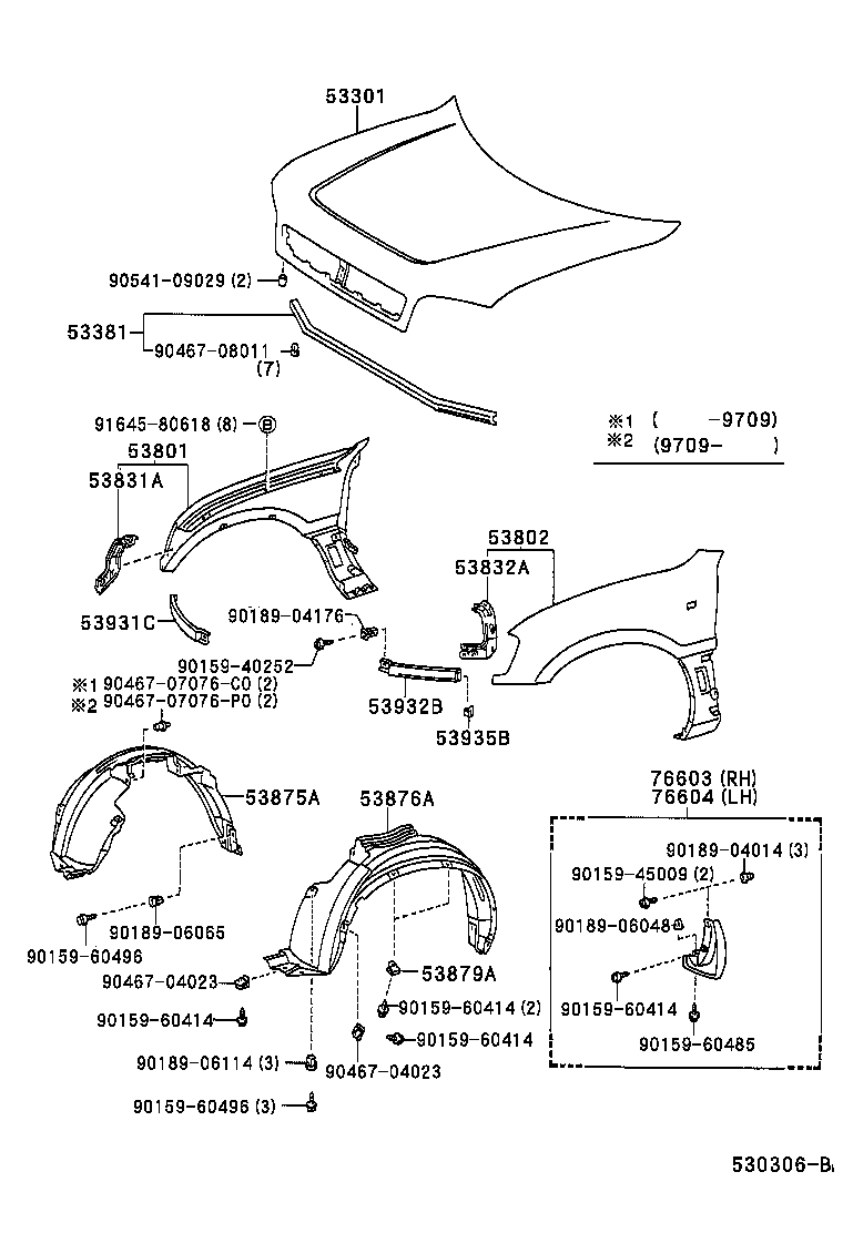 53802-42010 FENDER SUB-ASSY, FRONT LH product image