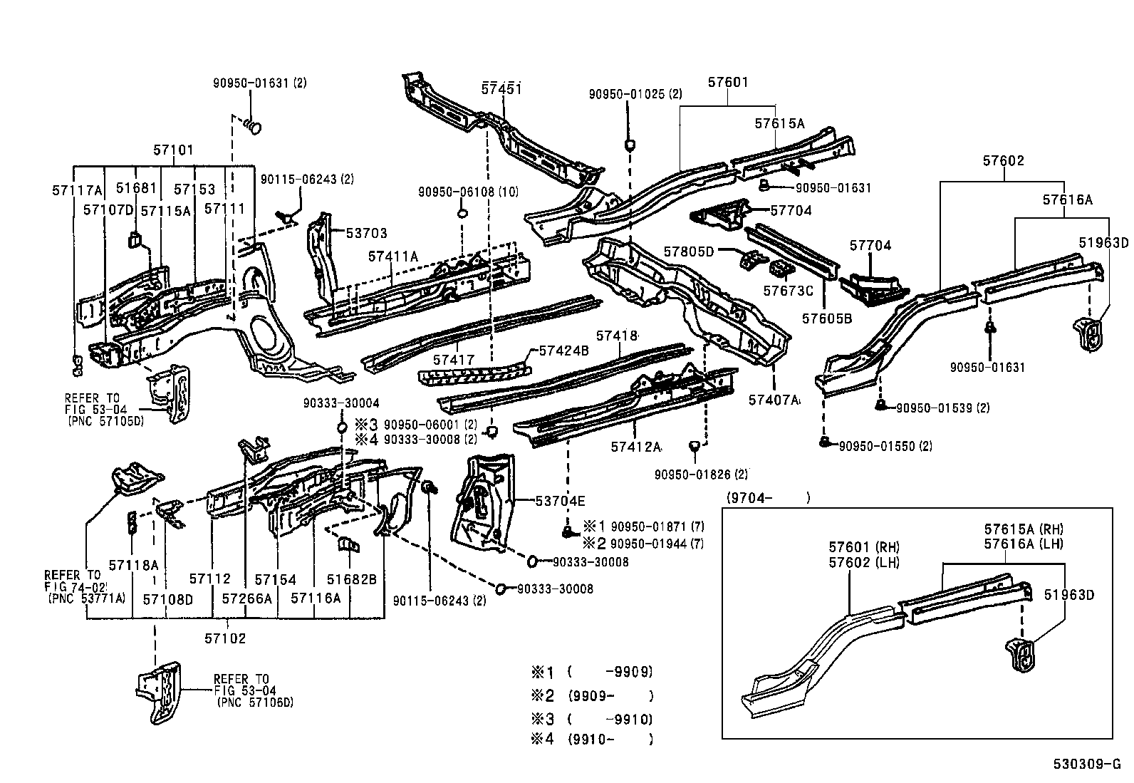 57602-12880 MEMBER SUB-ASSY, REAR FLOOR SIDE, LH product image