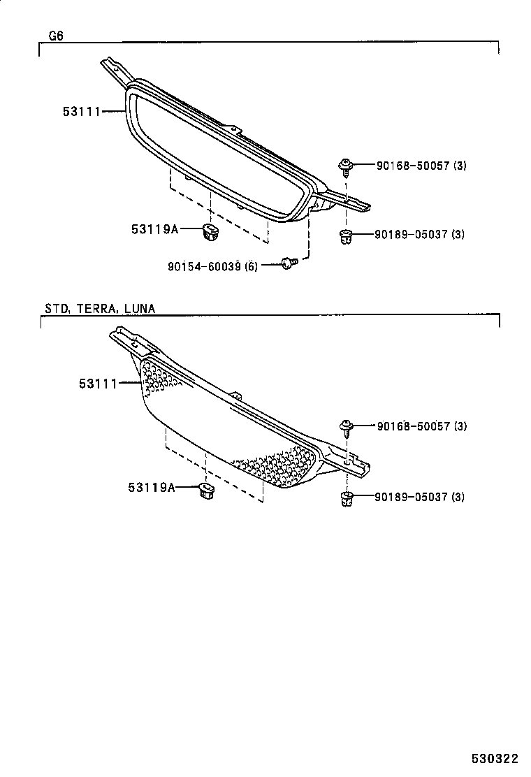 53111-02060 GRILLE, RADIATOR product image