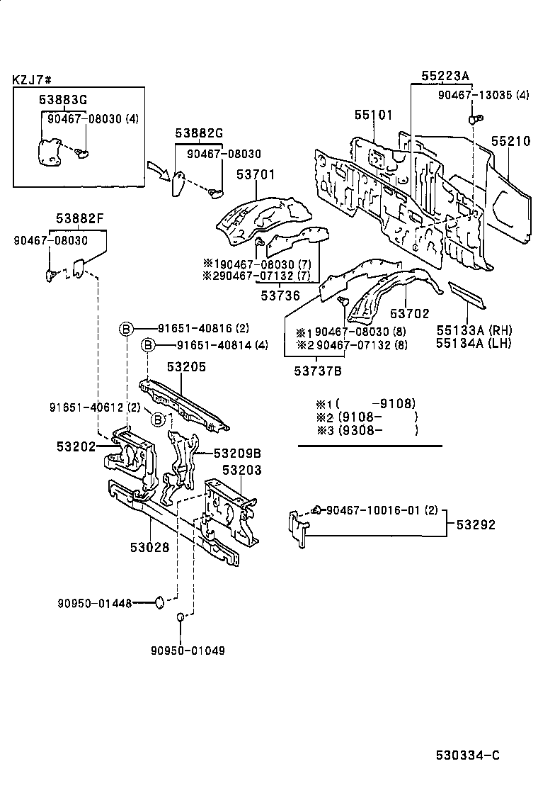 53702-60120 APRON SUB-ASSY, FRONT FENDER, LH product image
