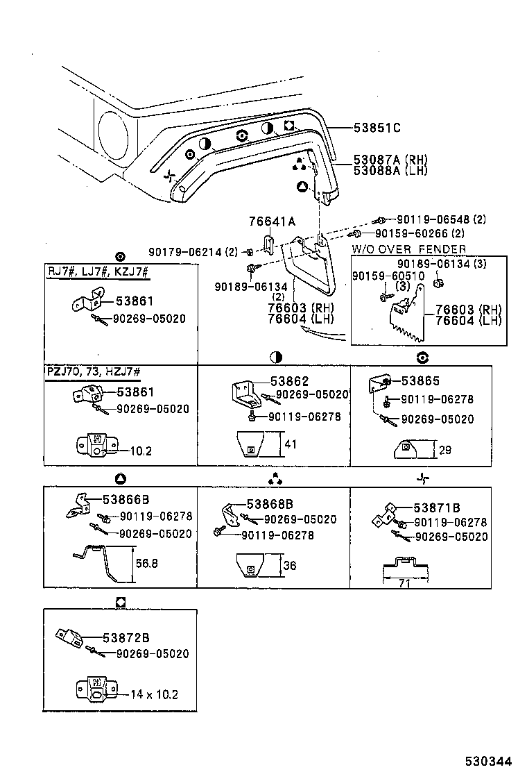 53802-60330 FENDER SUB-ASSY, FRONT LH product image