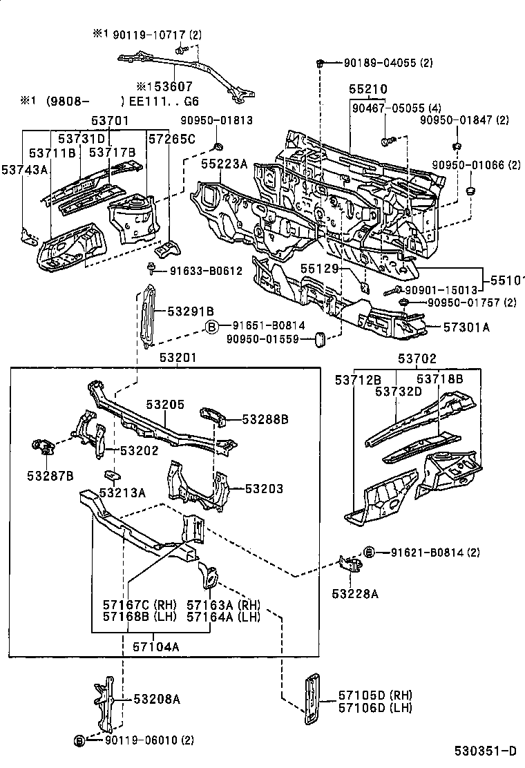53701-02060 APRON SUB-ASSY, FRONT FENDER, RH product image
