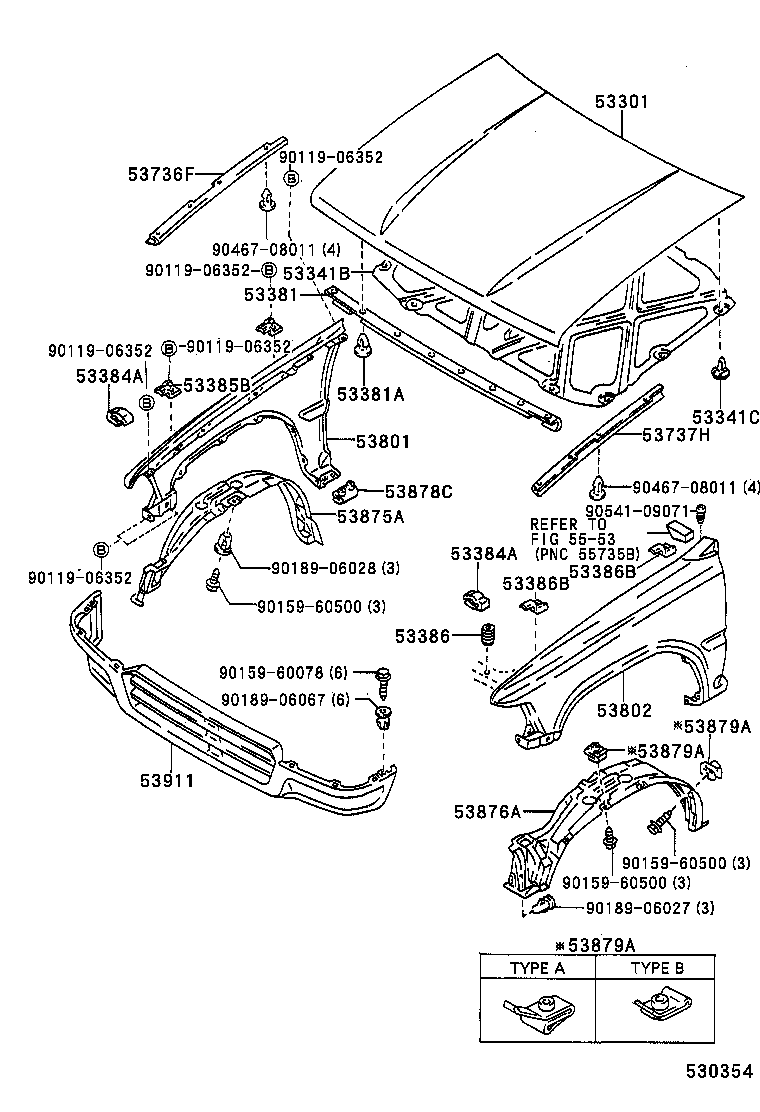 53811-04030 FENDER SUB-ASSY, FRONT RH product image