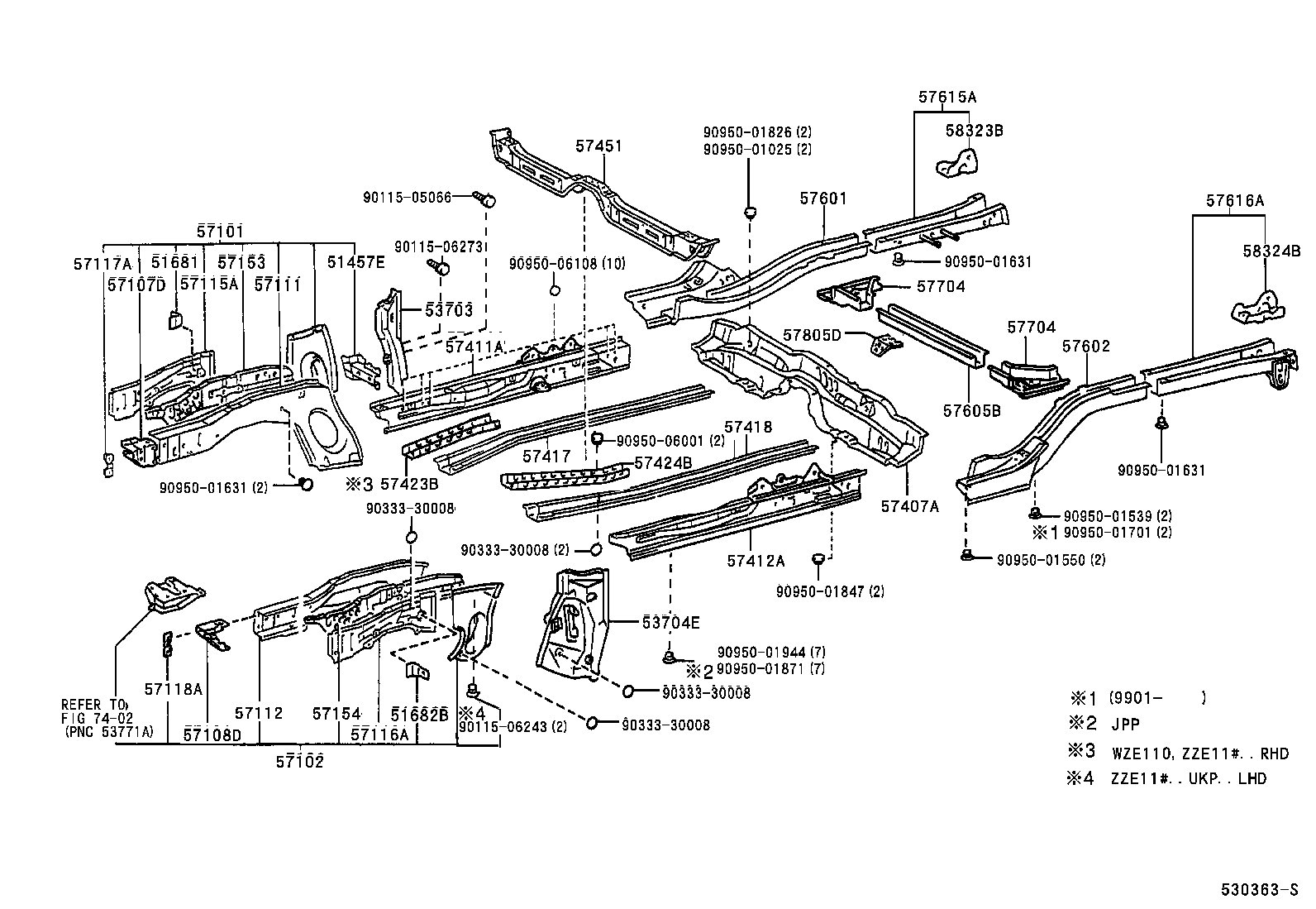 57016-02020 REINFORCEMENT, FRONT SIDE MEMBER, NO.2 RH product image