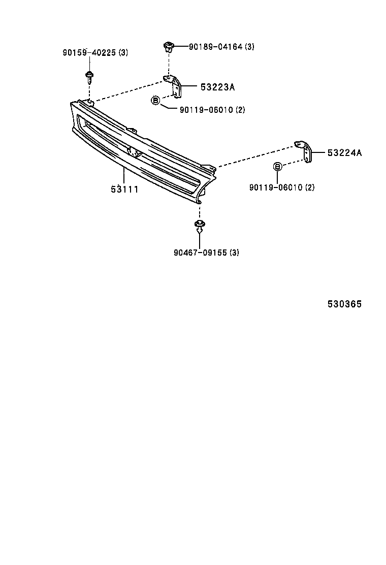 53223-10110 BRACKET, RADIATOR GRILLE MOUNTING product image
