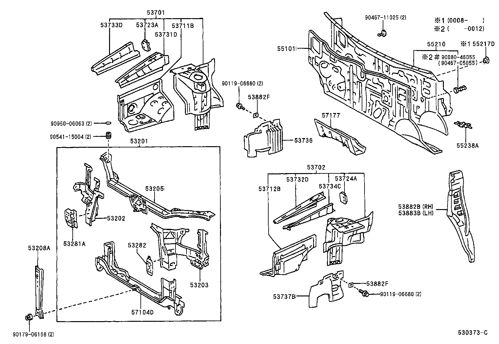 Toyota 55101-08010 PANEL SUB-ASSY, DASH