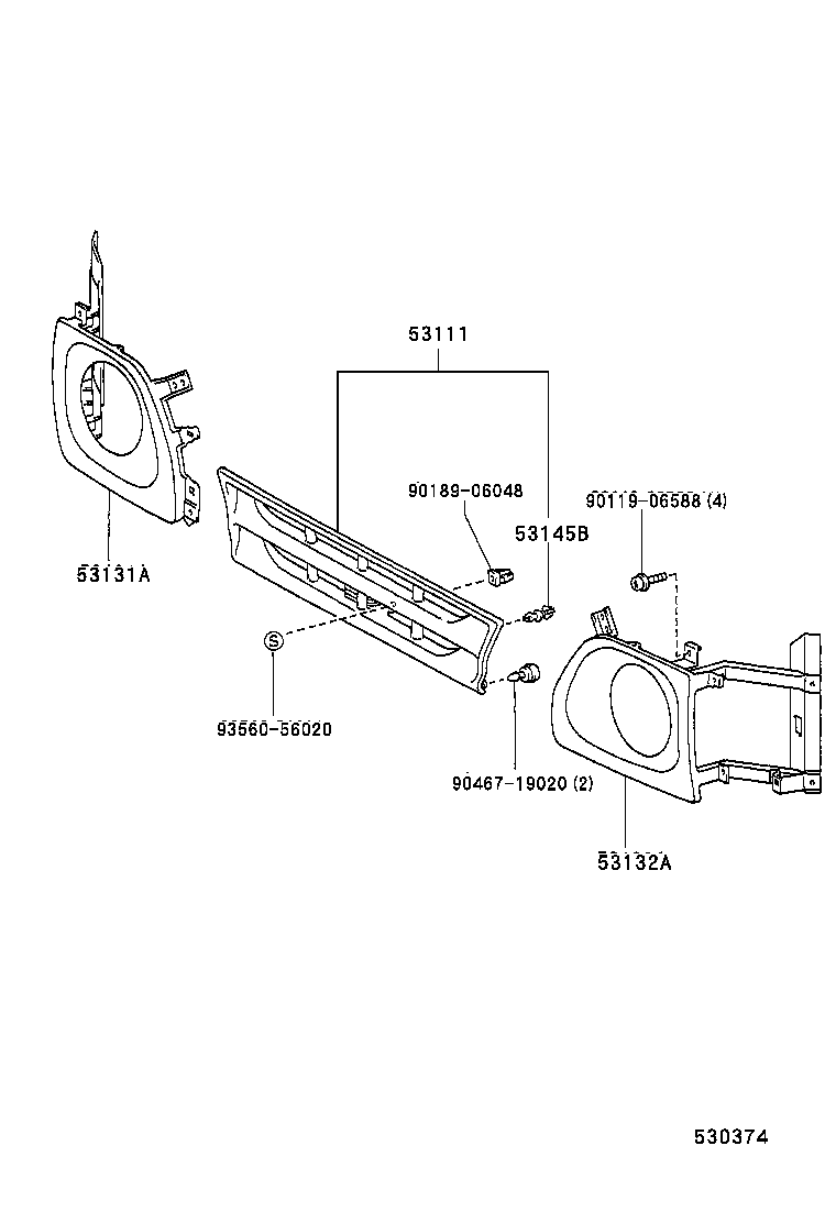 53101-25030 GRILLE, RADIATOR product image