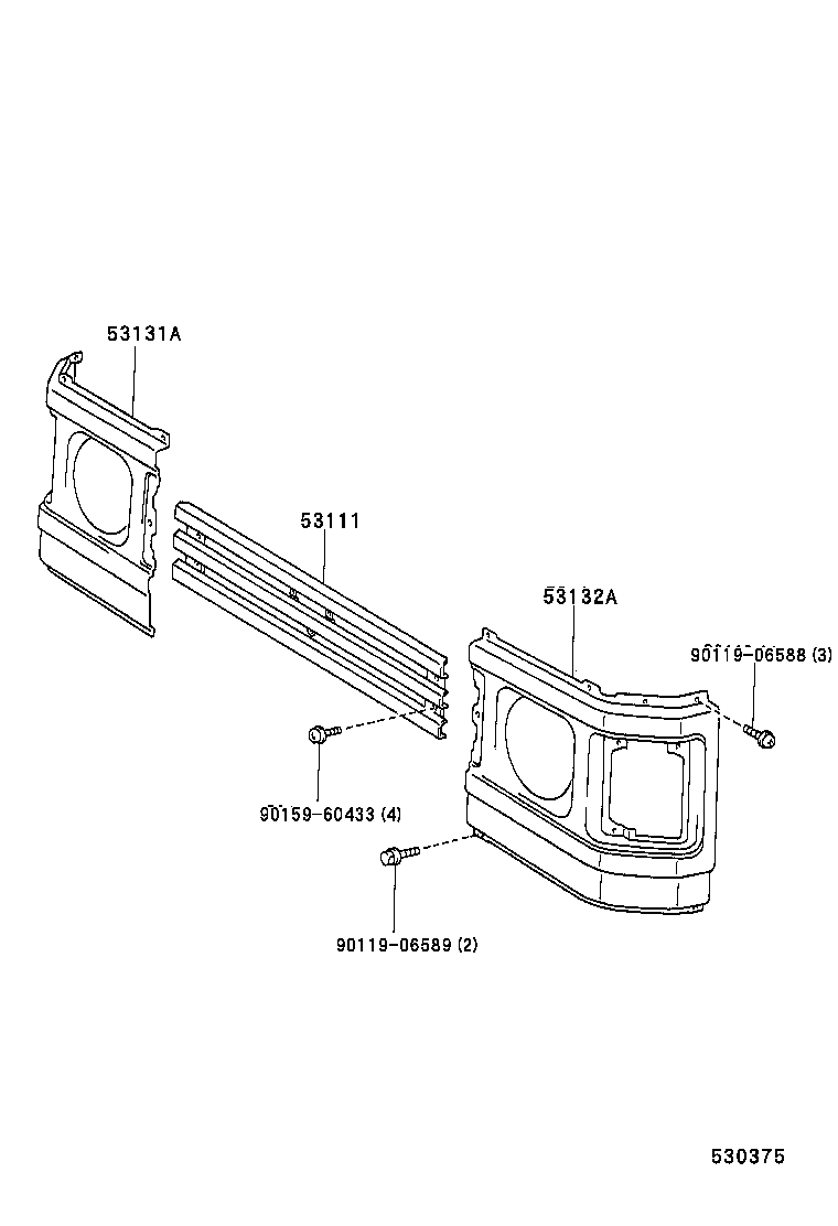 53101-25030 GRILLE, RADIATOR product image