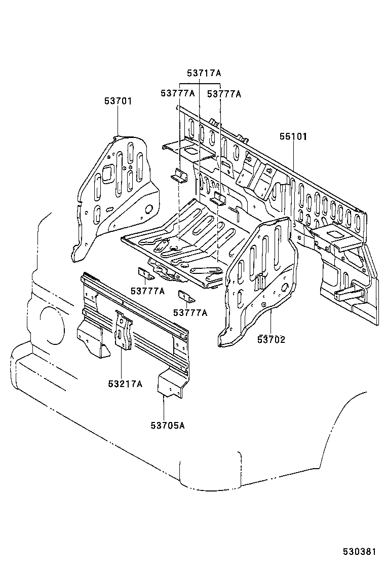 53707-25010 APRON SUB-ASSY, FRONT FENDER, RH product image