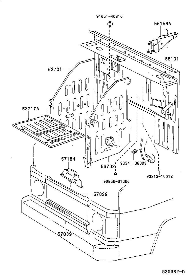 53707-25010 APRON SUB-ASSY, FRONT FENDER, RH product image
