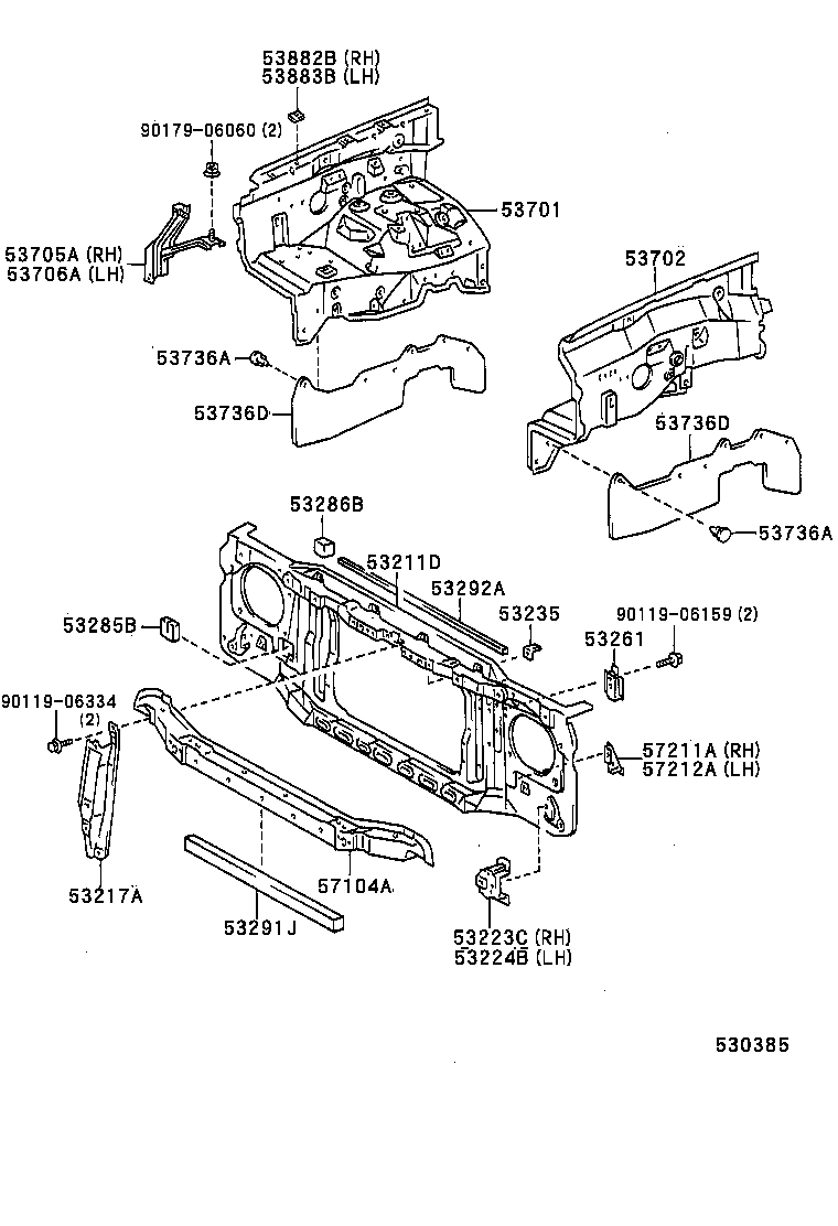 53702-34030 APRON SUB-ASSY, FRONT FENDER, LH product image