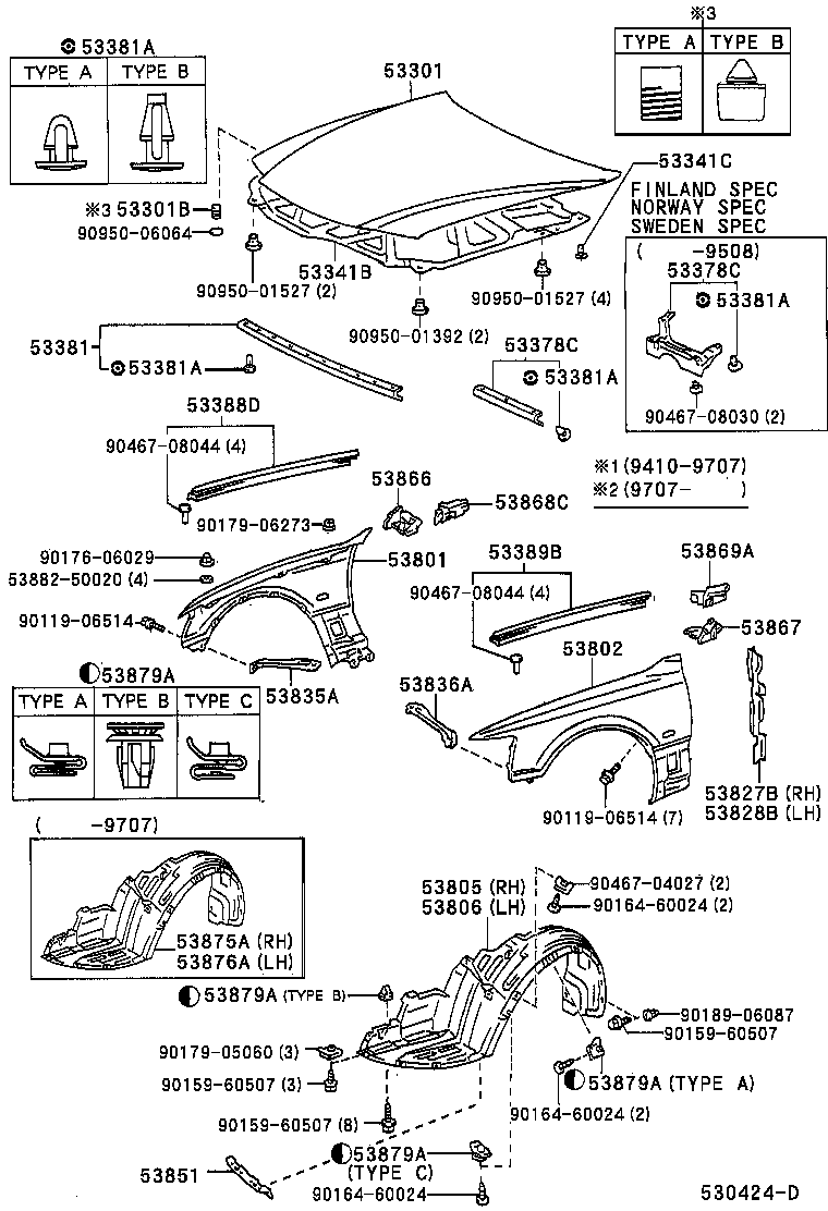 53802-50050 FENDER SUB-ASSY, FRONT LH product image